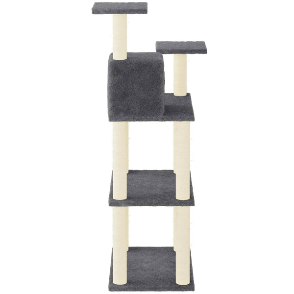 vidaXL Cat Tree with Sisal Scratching Posts Dark Grey 118.5 cm