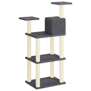 vidaXL Cat Tree with Sisal Scratching Posts Dark Grey 118.5 cm