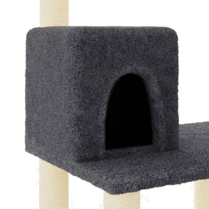 vidaXL Cat Tree with Sisal Scratching Posts Dark Grey 118.5 cm