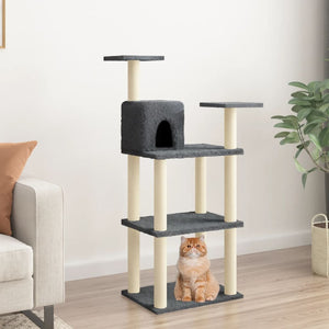 vidaXL Cat Tree with Sisal Scratching Posts Dark Grey 118.5 cm