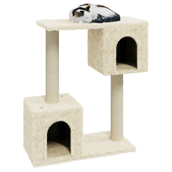 vidaXL Cat Tree with Sisal Scratching Posts Cream 60 cm