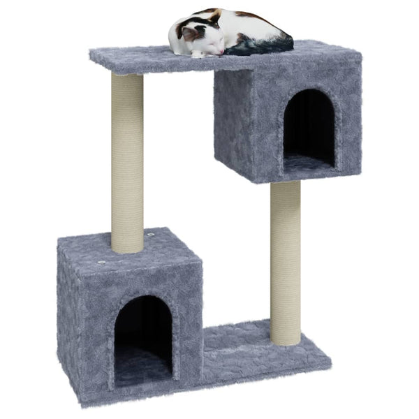 vidaXL Cat Scratching Post with Sisal Scratching Poles Light Grey 60 cm