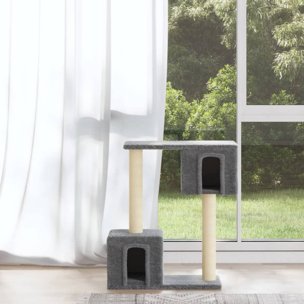 vidaXL Cat Scratching Post with Sisal Scratching Poles Light Grey 60 cm
