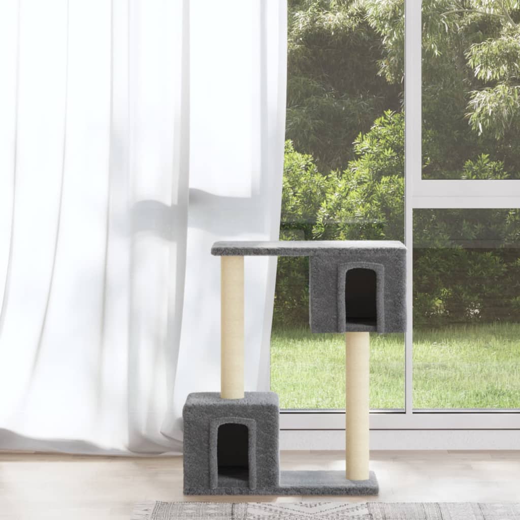 vidaXL Cat Scratching Post with Sisal Scratching Poles Light Grey 60 cm