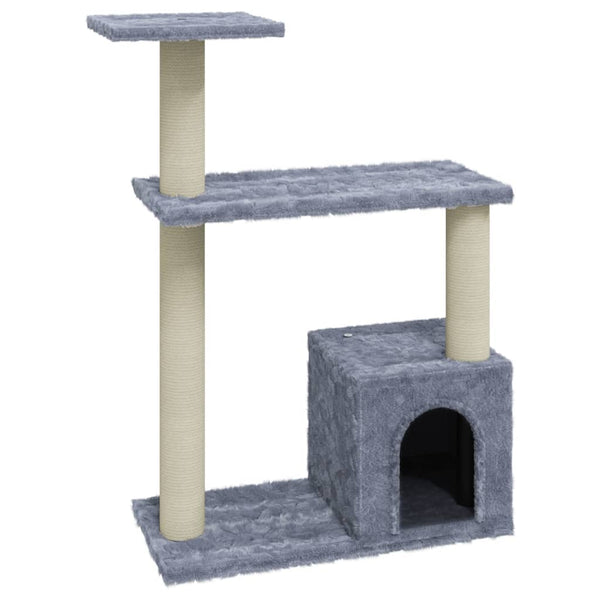 vidaXL Cat Tree with Sisal Scratching Posts Light Grey 70 cm