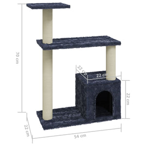 vidaXL Cat Tree with Sisal Scratching Posts Dark Gray 70 cm
