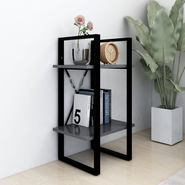 vidaXL Bookcase with 2 Compartments Grey 40x30x70 cm Engineered Wood