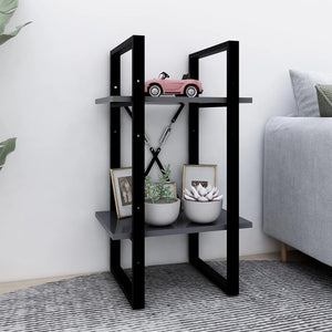 vidaXL Bookcase with 2 Compartments Grey 40x30x70 cm Engineered Wood