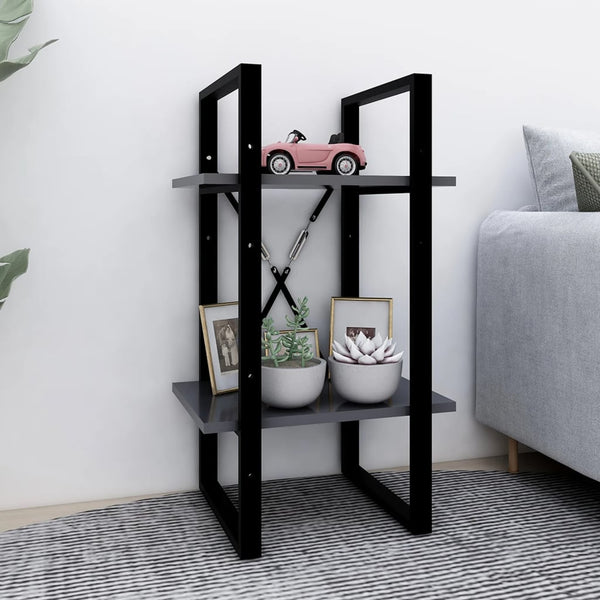 vidaXL Bookcase with 2 Compartments Grey 40x30x70 cm Engineered Wood