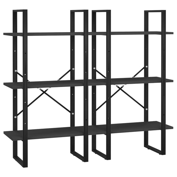 Schwarzes Lagerregal 60x30x210 cm