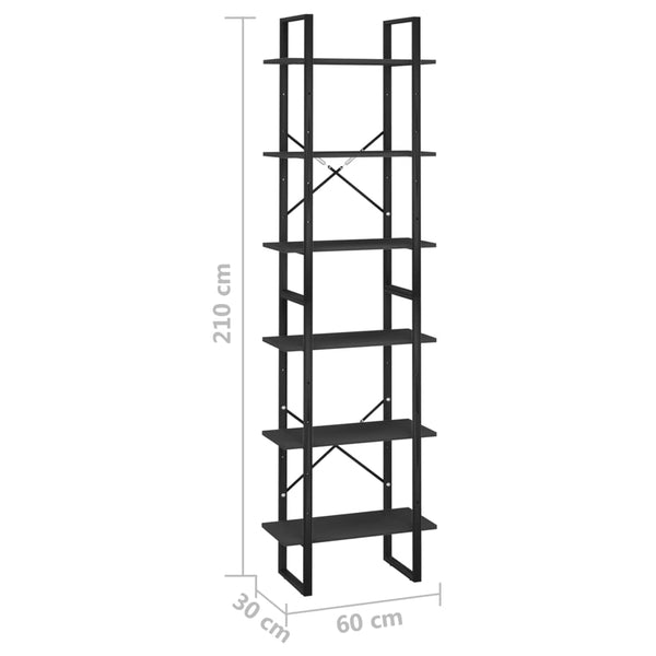Schwarzes Lagerregal 60x30x210 cm