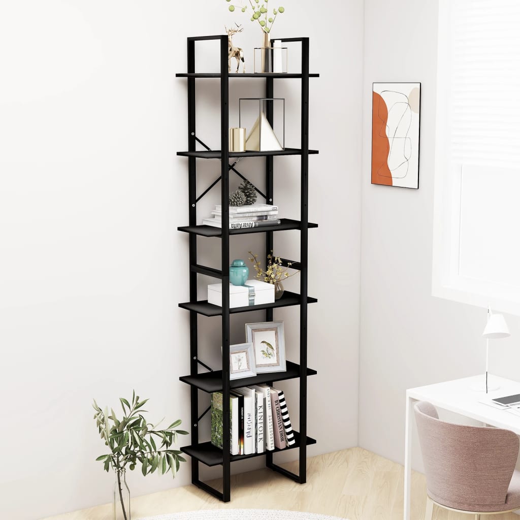 Schwarzes Lagerregal 60x30x210 cm