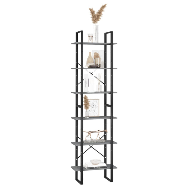 Graues Lagerregal Kiefer Massivholz 60x30x210 cm