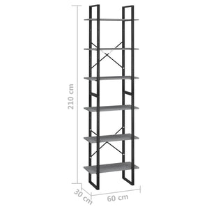 Graues Lagerregal Kiefer Massivholz 60x30x210 cm