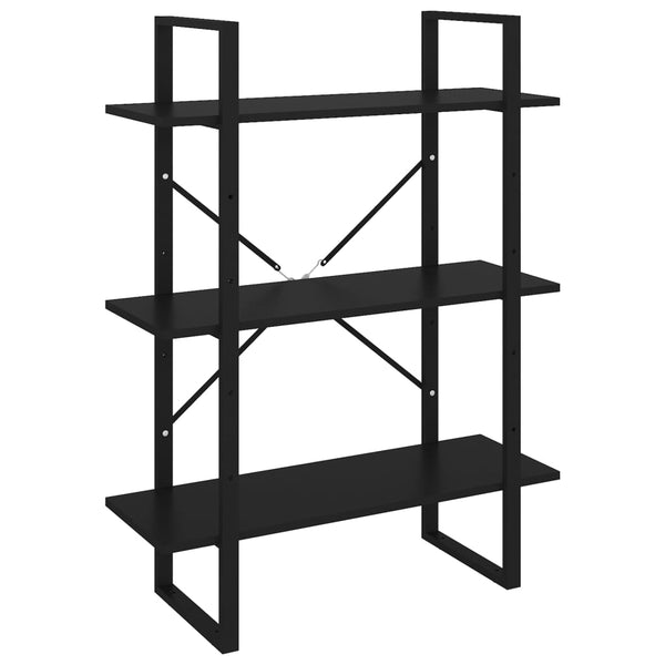 Schwarzes Bücherregal 80x105 cm