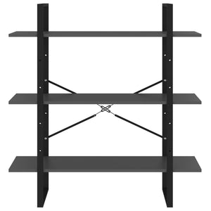 Graues Bücherregal 100x30x105 cm