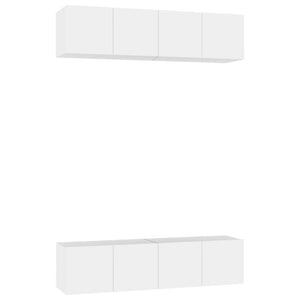 vidaXL TV Cabinets 4 pcs. White 60x30x30 cm Engineered Wood