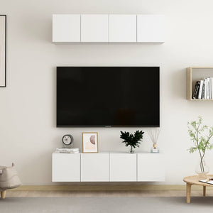 vidaXL TV Cabinets 4 pcs. White 60x30x30 cm Engineered Wood