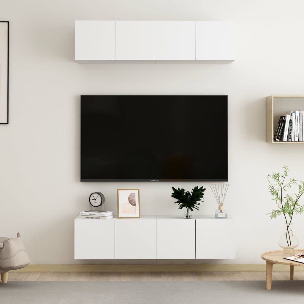 vidaXL TV Cabinets 4 pcs. White 60x30x30 cm Engineered Wood