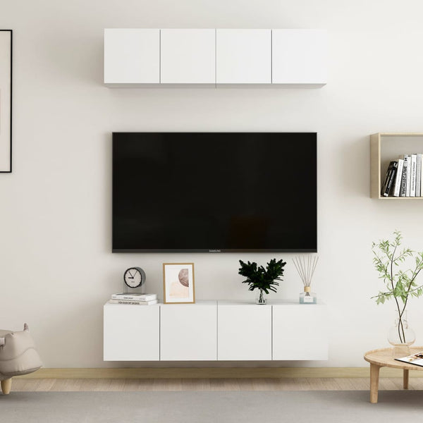 vidaXL TV Cabinets 4 pcs. White 60x30x30 cm Engineered Wood
