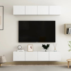 vidaXL TV Cabinets 4 pcs White 80x30x30 cm Engineered Wood