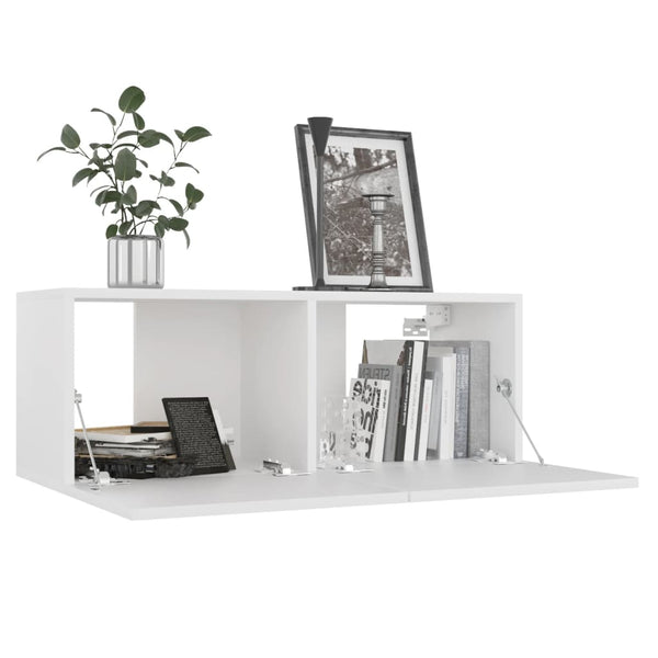 vidaXL 8-Piece TV Cabinet Set White Engineered Wood
