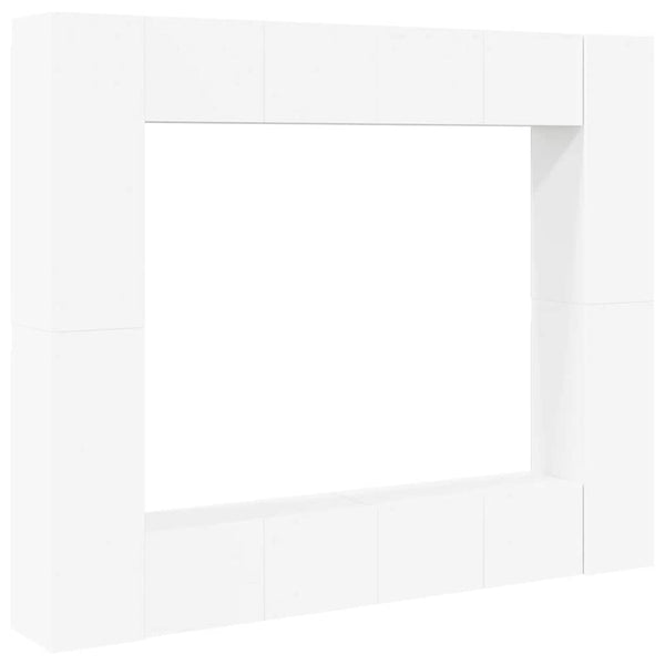 vidaXL 8-Piece TV Cabinet Set White Engineered Wood
