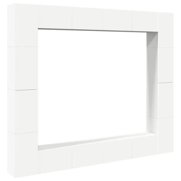 vidaXL 8-Piece TV Cabinet Set White Engineered Wood