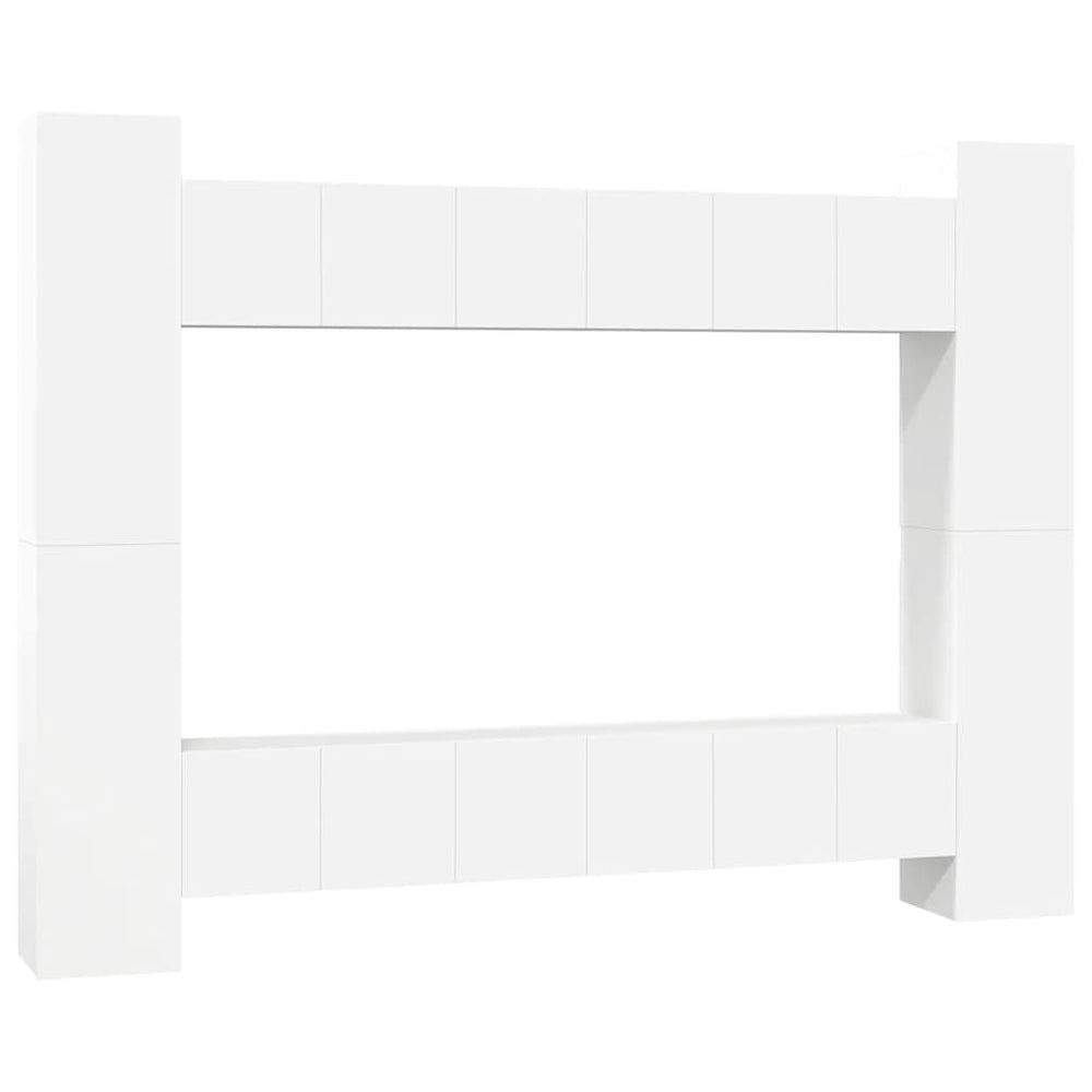 vidaXL 10-piece TV Cabinet Set White Engineered Wood