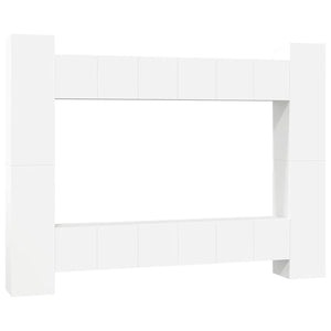 vidaXL 10-piece TV Cabinet Set White Engineered Wood