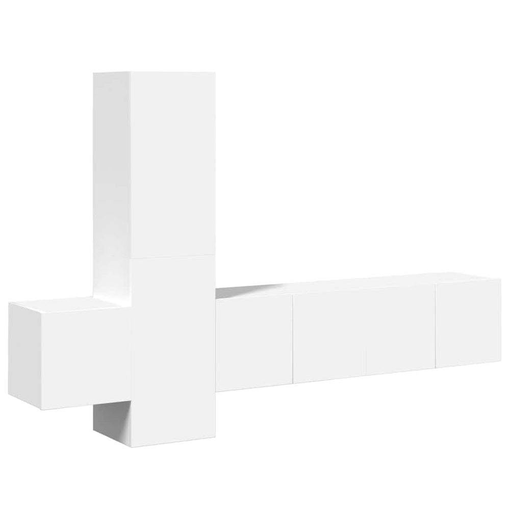 vidaXL 5-Piece TV Cabinet Set White Engineered Wood