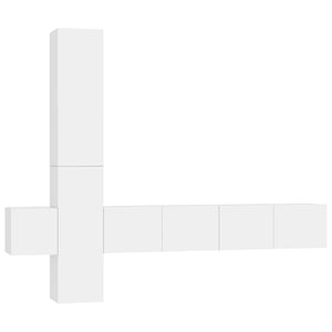 vidaXL 5-Piece TV Cabinet Set White Engineered Wood