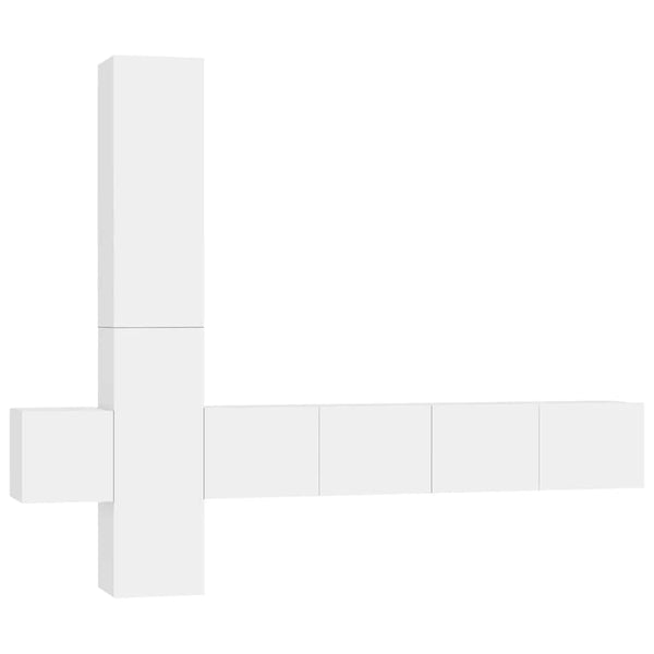 vidaXL 5-Piece TV Cabinet Set White Engineered Wood