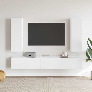 vidaXL 5-Piece TV Cabinet Set White Engineered Wood