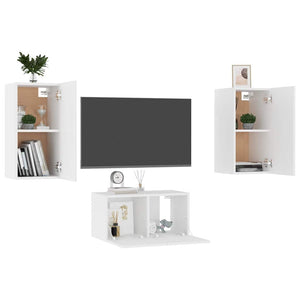 vidaXL 3-Piece TV Cabinet Set White Engineered Wood