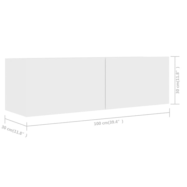 vidaXL 3-Piece TV Cabinet Set White Engineered Wood