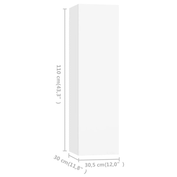 vidaXL 3-Piece TV Cabinet Set White Engineered Wood