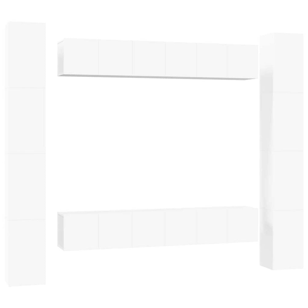vidaXL 6-Piece TV Cabinet Set White Engineered Wood