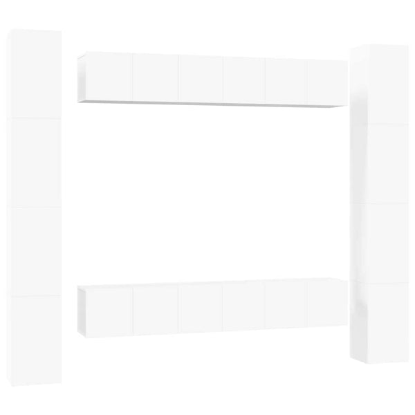 vidaXL 6-Piece TV Cabinet Set White Engineered Wood