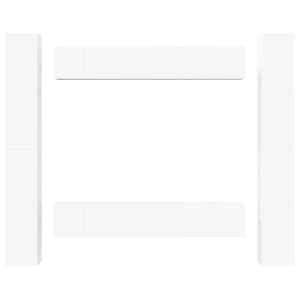 vidaXL 6-Piece TV Cabinet Set White Engineered Wood
