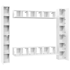 vidaXL 6-Piece TV Cabinet Set White Engineered Wood