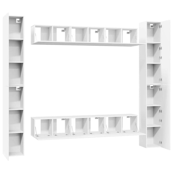 vidaXL 6-Piece TV Cabinet Set White Engineered Wood