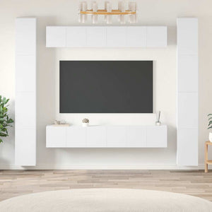 vidaXL 6-Piece TV Cabinet Set White Engineered Wood