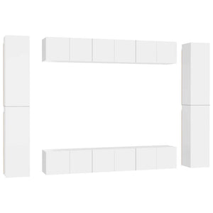 vidaXL 10-piece TV Cabinet Set White Engineered Wood