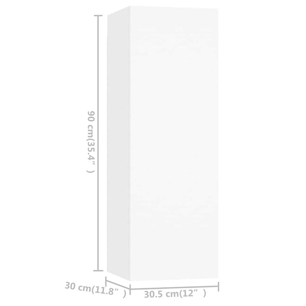 vidaXL 10-piece TV Cabinet Set White Engineered Wood