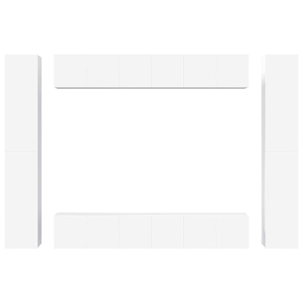 vidaXL 10-piece TV Cabinet Set White Engineered Wood