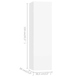 vidaXL 4-Piece TV Cabinet Set White Engineered Wood