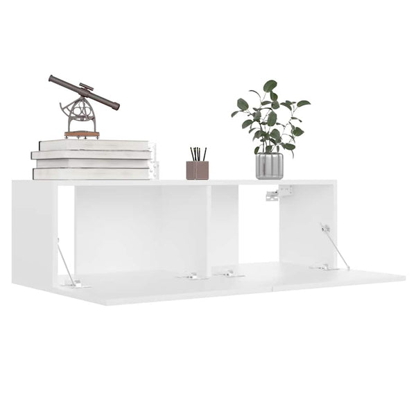 vidaXL 4-Piece TV Cabinet Set White Engineered Wood