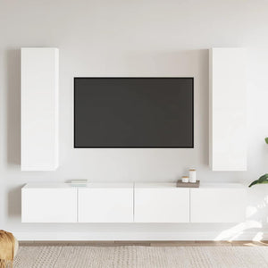 vidaXL 4-Piece TV Cabinet Set White Engineered Wood