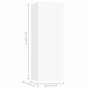 vidaXL 8-Piece TV Cabinet Set White Engineered Wood